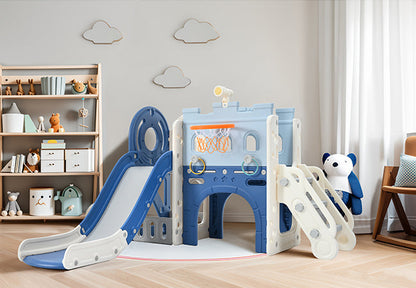 9-in-1 Pirate Ship Toddler Slide Set with Tunnel & Hoop