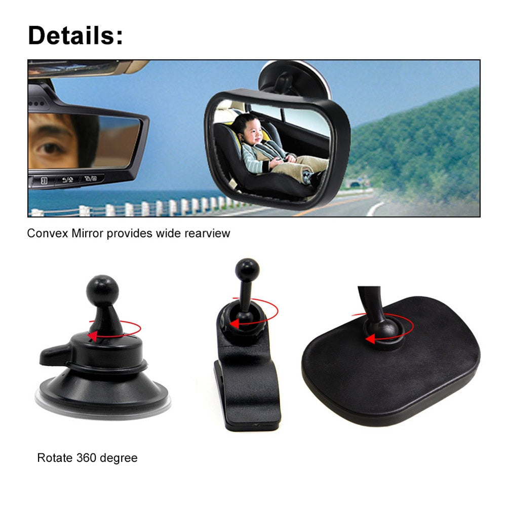 2-in-1 Adjustable Baby Rear View & Safety Car Mirror