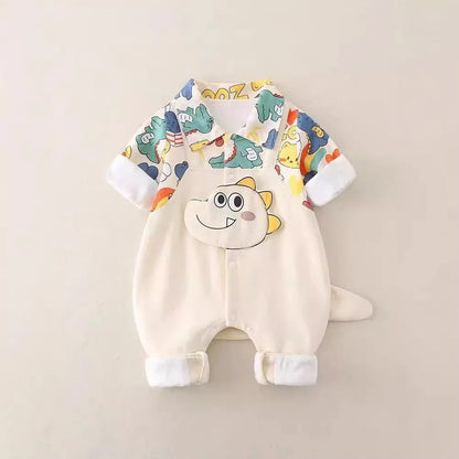 Unisex Cotton Doodle Long-Sleeve Baby Romper