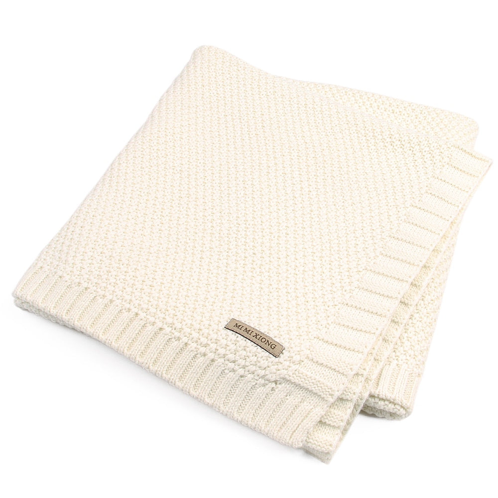 Knitted Acrylic Baby Blanket, 100 × 80 cm