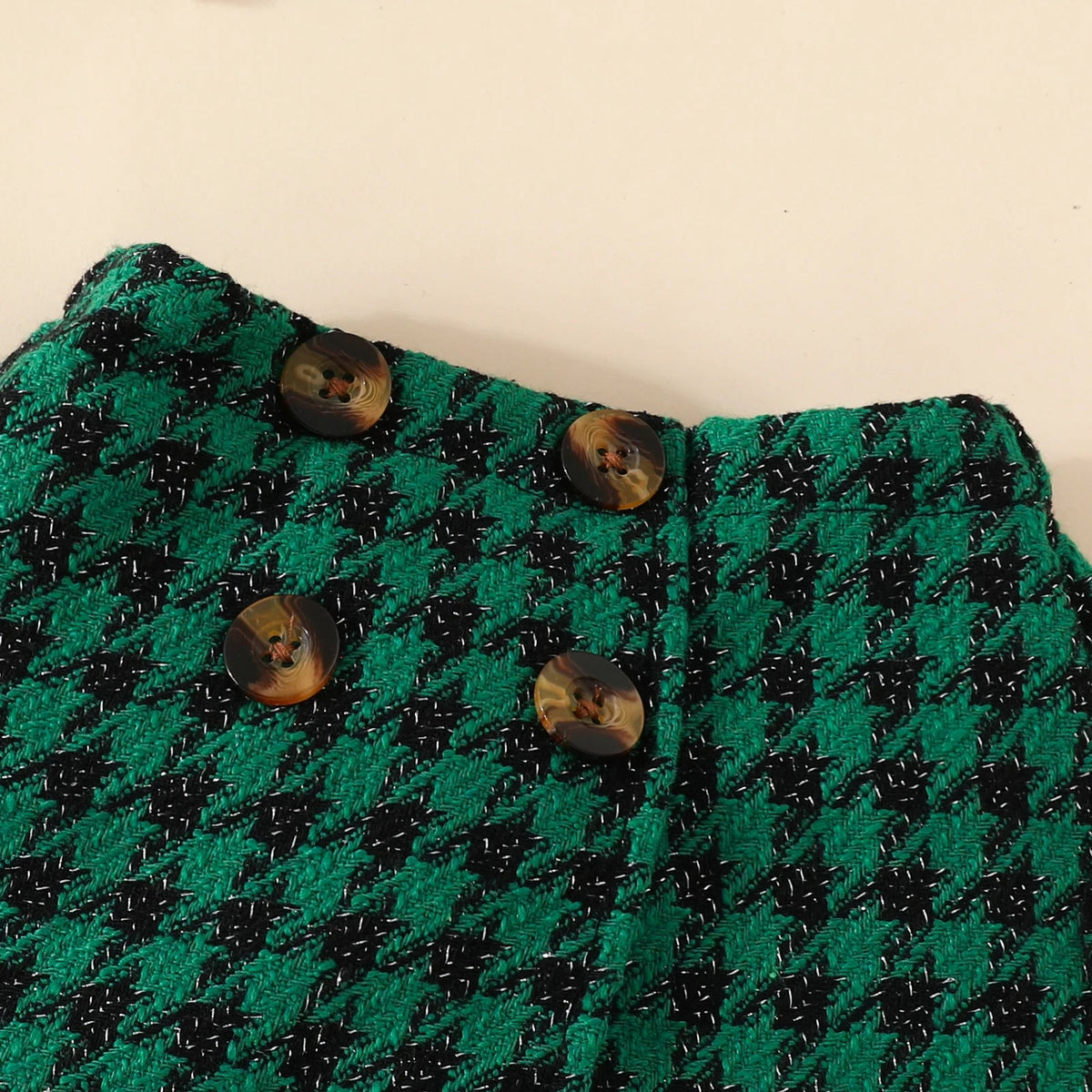 Toddler Christmas Knit Top, Plaid Skirt & Hat Set