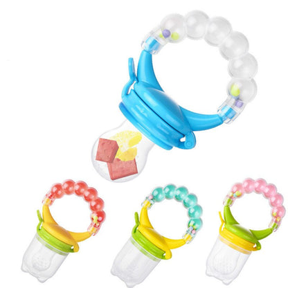 Baby Fruit Feeder Pacifier with Hand Bell Toy
