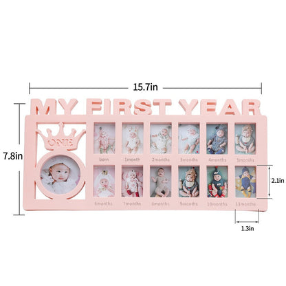 12-Month Baby Growth Record Korean Style Photo Frame