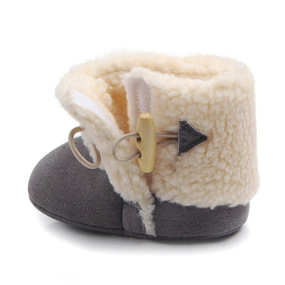 Plush-Lined Baby & Toddler Winter Ankle Boots with Buckle