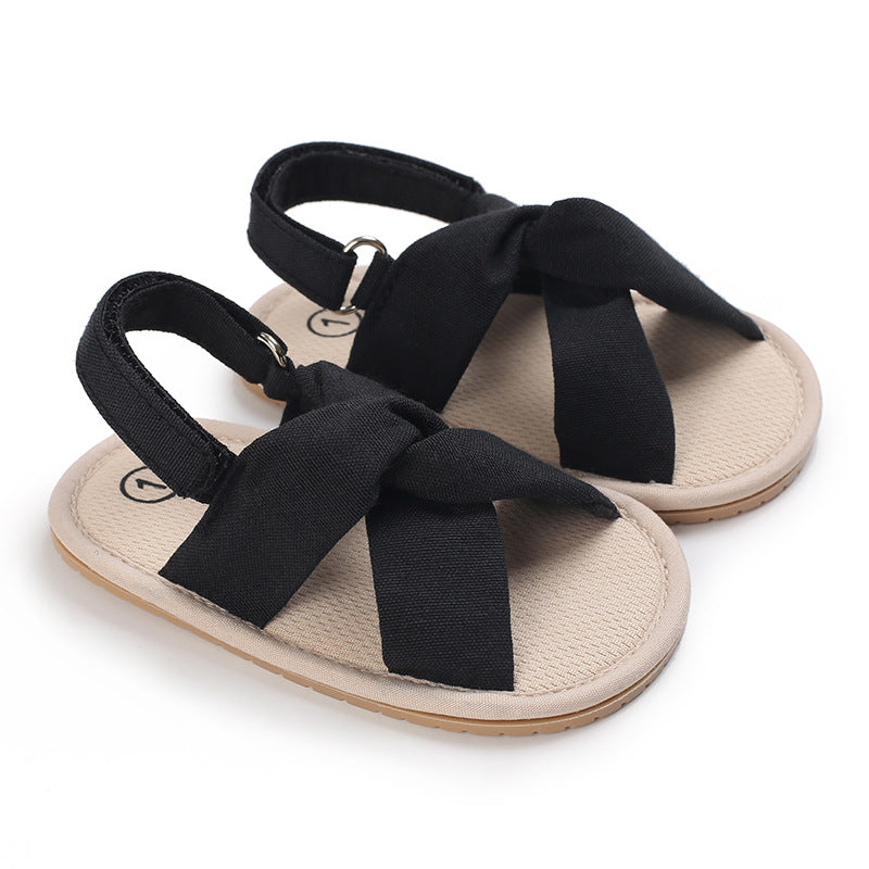 Baby Girl Cotton Summer Sandals with Velcro