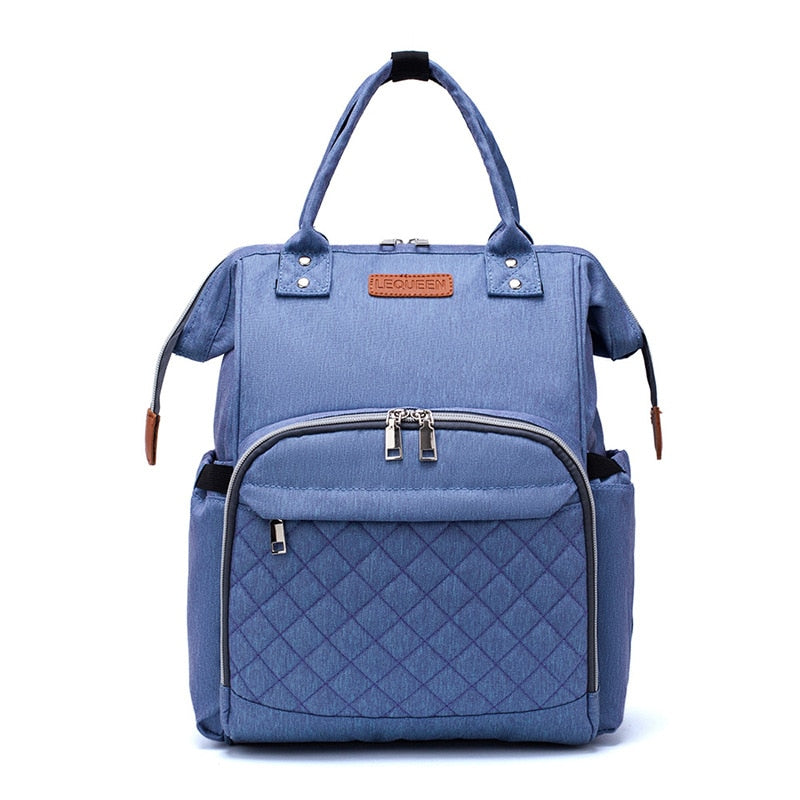 Lequeen Large Capacity USB Diaper Bag Travel Backpack