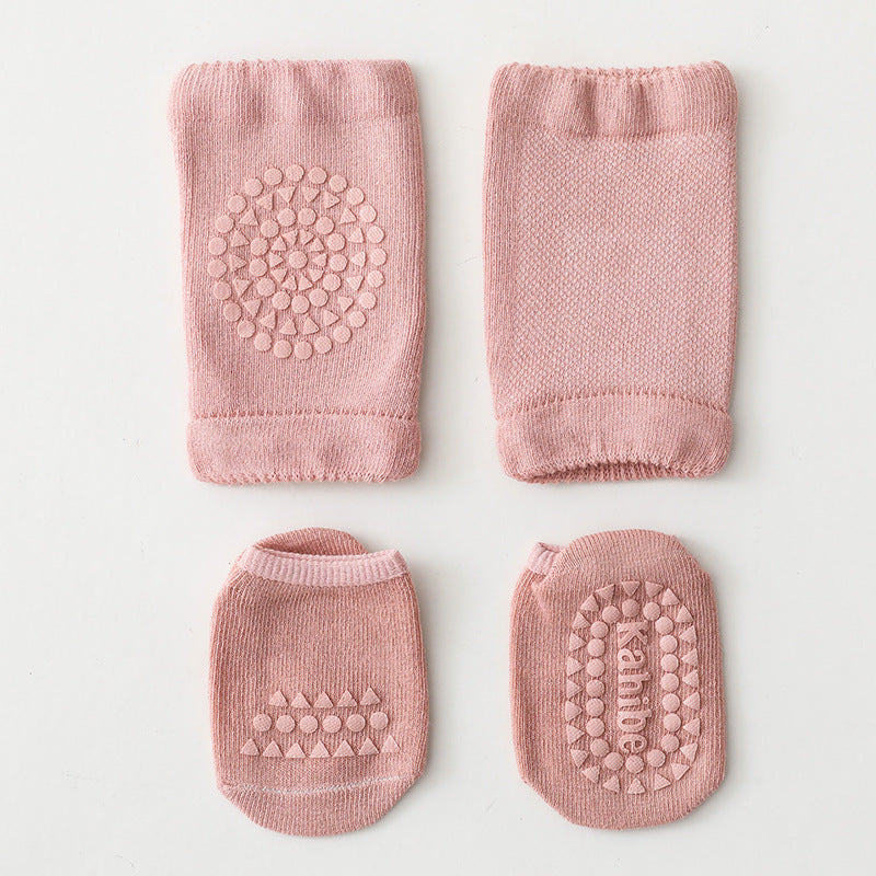 Cotton Baby Socks and Knee-Pad Set