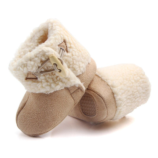 Plush-Lined Baby & Toddler Winter Ankle Boots with Buckle