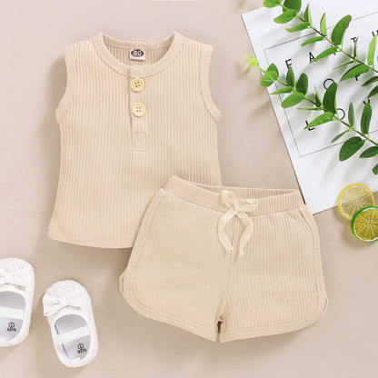 Toddler Sleeveless Vest & Shorts 2-Piece Outfit