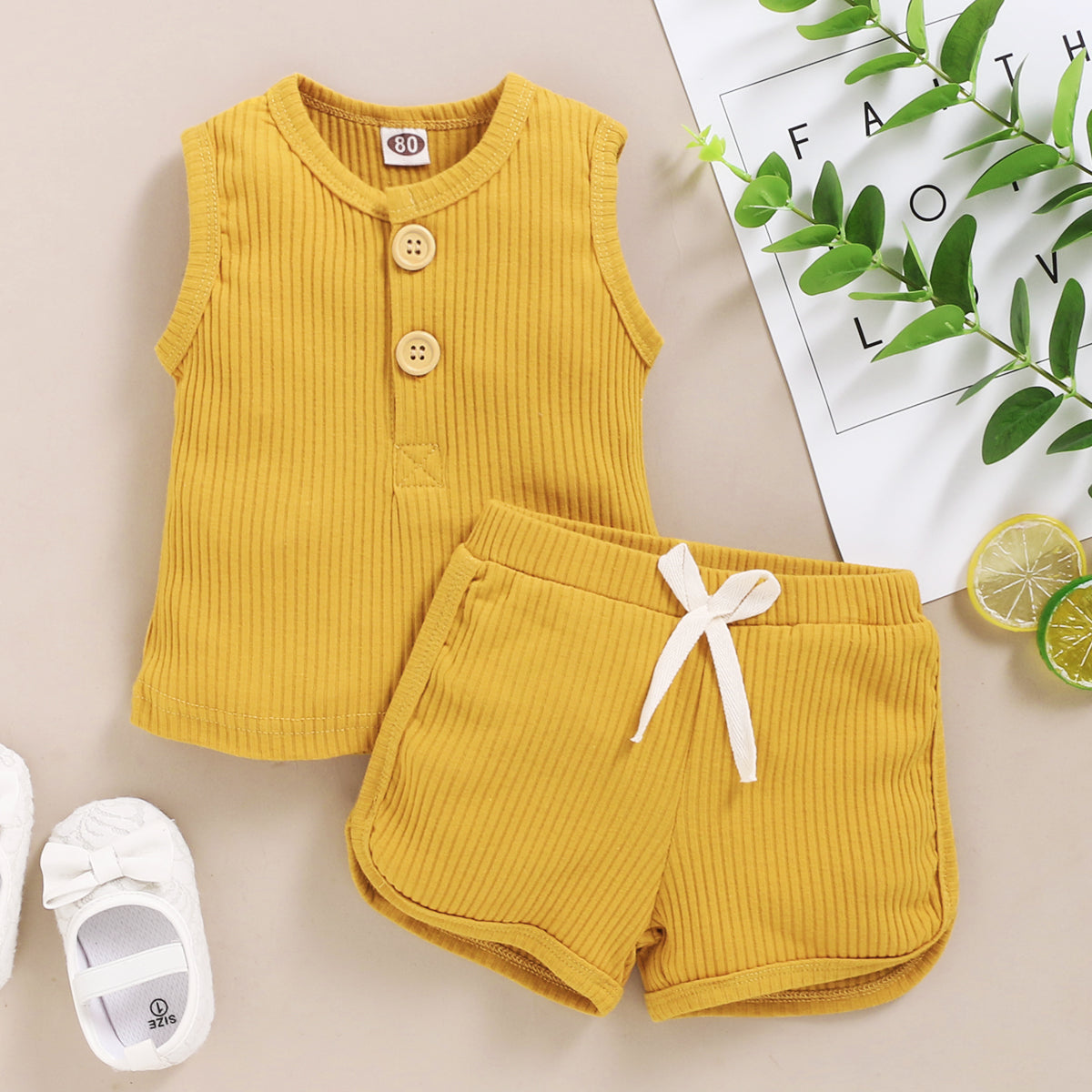 Toddler Sleeveless Vest & Shorts 2-Piece Outfit