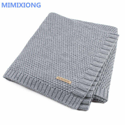 Knitted Acrylic Baby Blanket, 100 × 80 cm