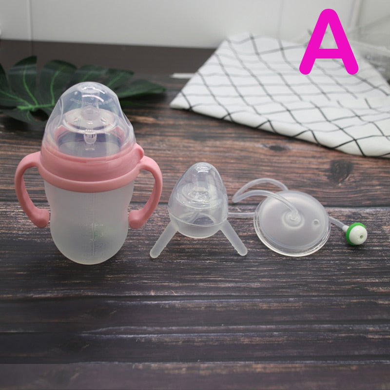250ml Silicone Straw Sippy Training Bottle for Baby