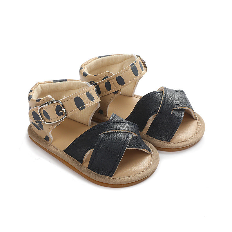 PU Baby Girl Sandals with PVC-Rubber Soles