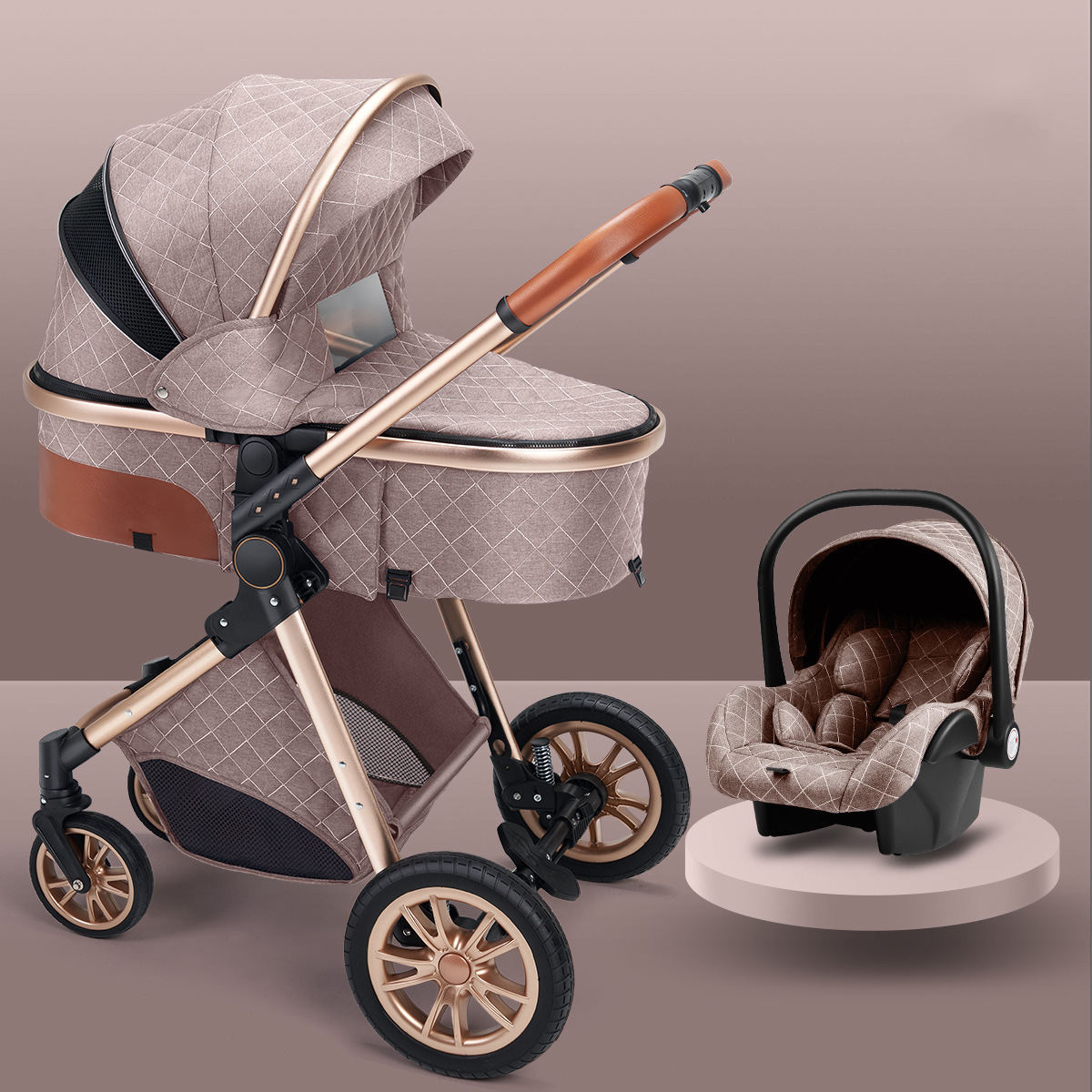 Lightweight Folding Two-Way Shock-Absorbing Baby Stroller