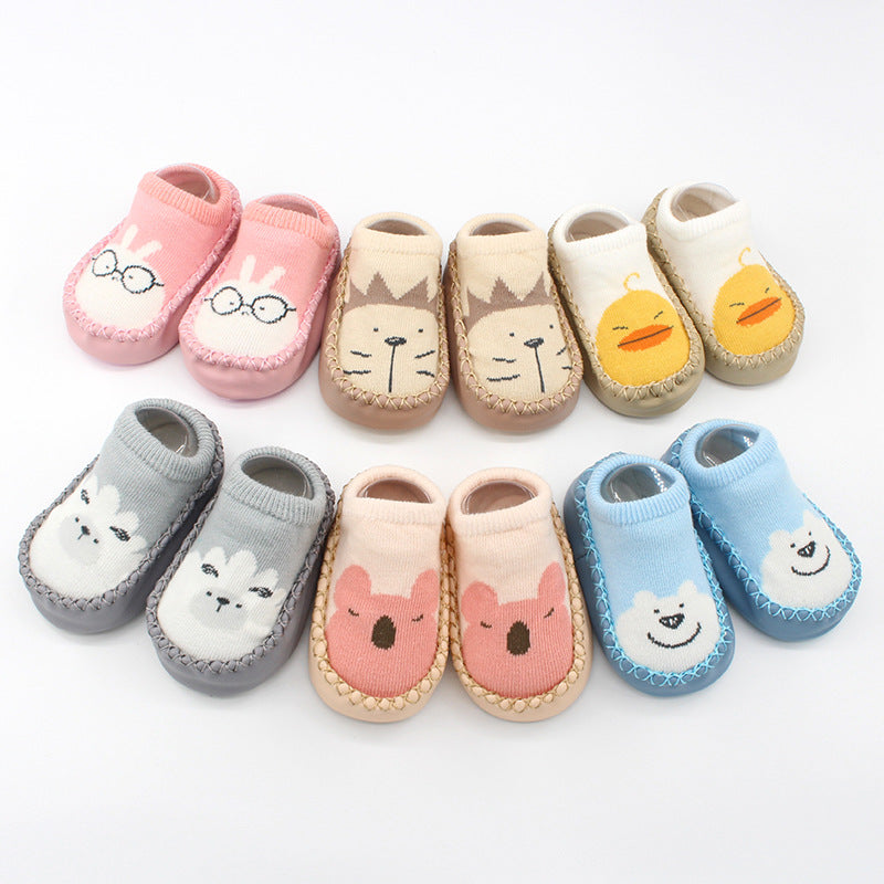 Cartoon Cotton Baby Sock-Shoes with Soft Soles