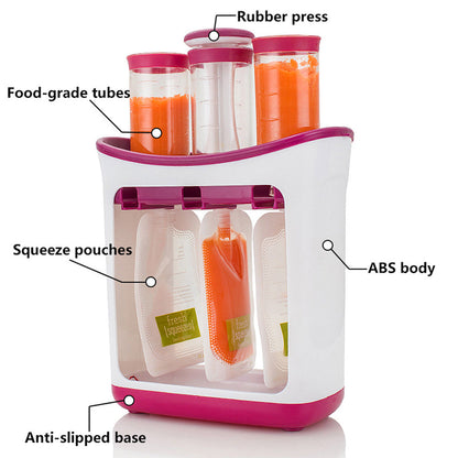 Baby Food Squeeze Station with Reusable Pouches