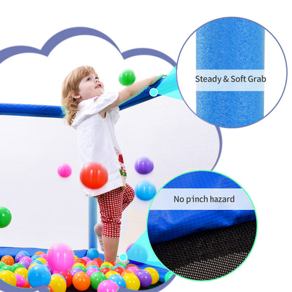 55'' Kids Mini Trampoline with Safety Enclosure Net & Balls