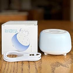 Portable White Noise Sound Machine & Night Light for Baby