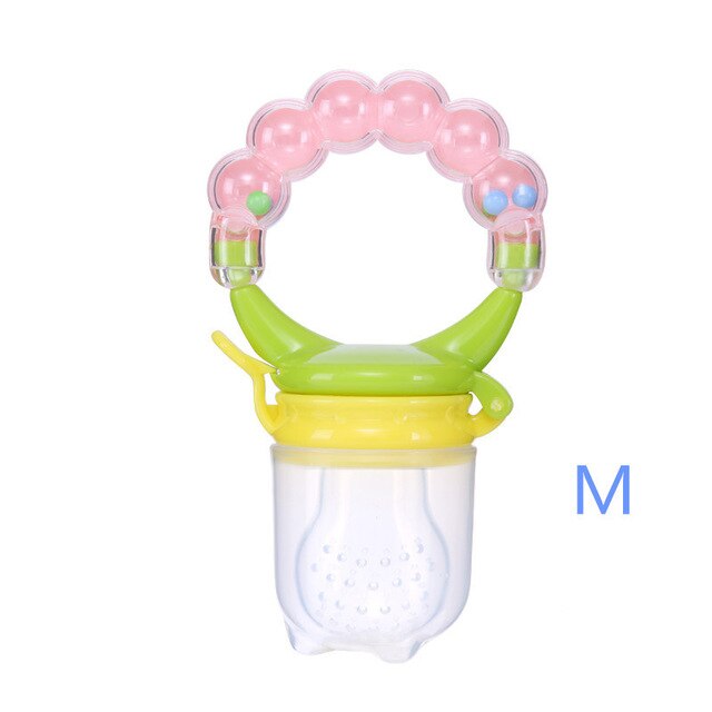 Baby Fruit Feeder Pacifier with Hand Bell Toy