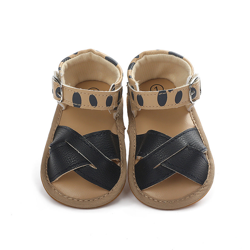 PU Baby Girl Sandals with PVC-Rubber Soles