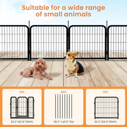 12 piece Portable Indoor & Outdoor Dog Fence, 24 inch