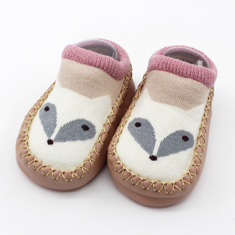 Cartoon Cotton Baby Sock-Shoes with Soft Soles