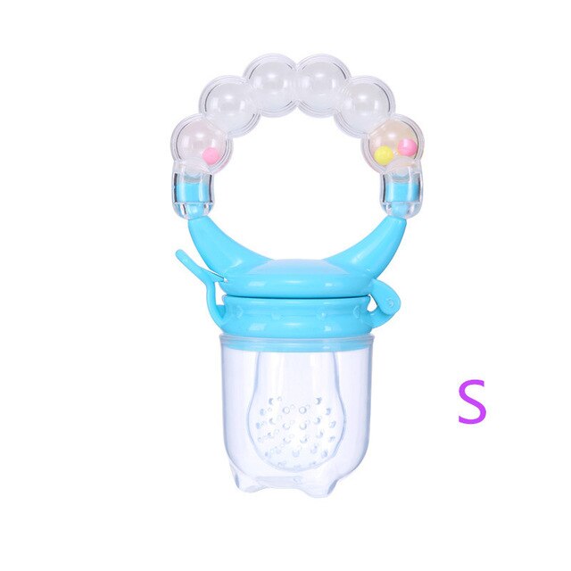 Baby Fruit Feeder Pacifier with Hand Bell Toy