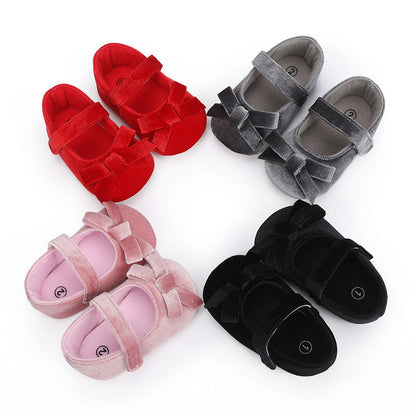 Baby Girl Flannel Dress Shoes with Soft Soles