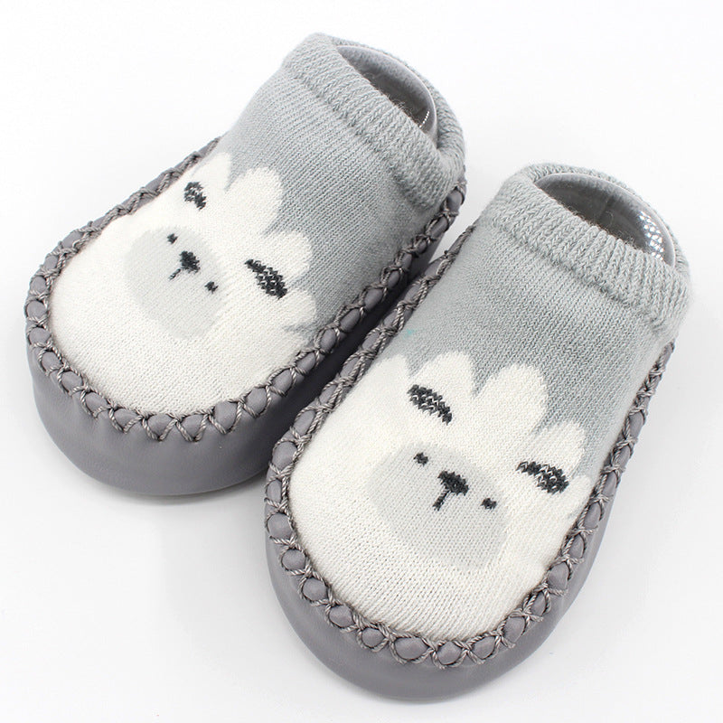 Cartoon Cotton Baby Sock-Shoes with Soft Soles