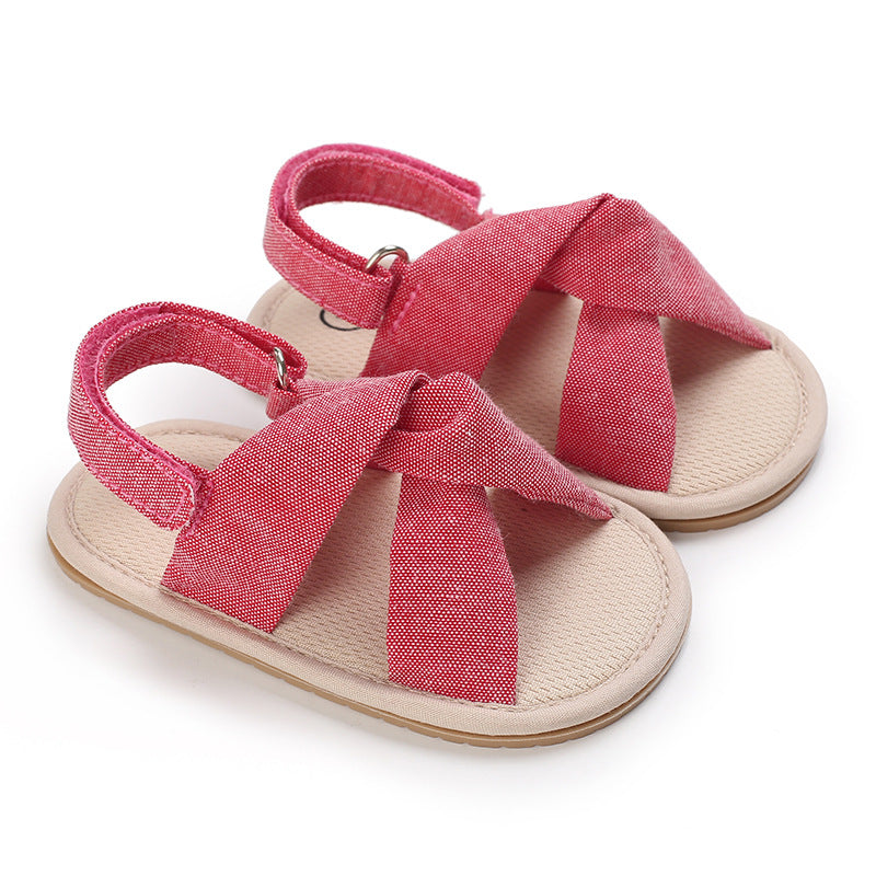 Baby Girl Cotton Summer Sandals with Velcro