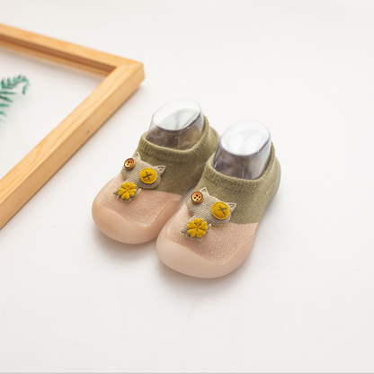 Breathable Mesh Toddler Floor Shoes with Rubber Soles