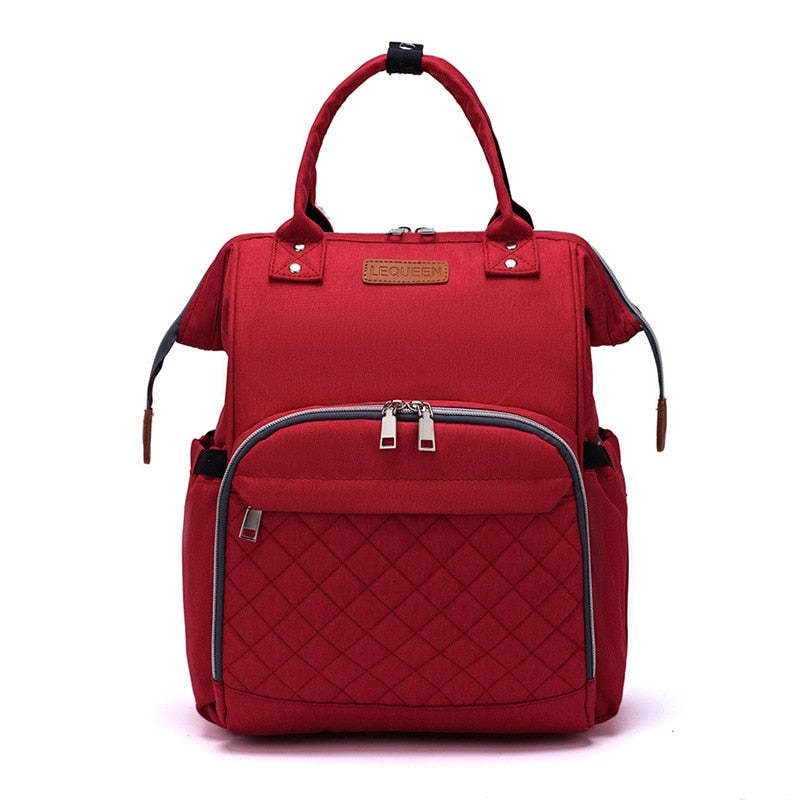 Lequeen Large Capacity USB Diaper Bag Travel Backpack