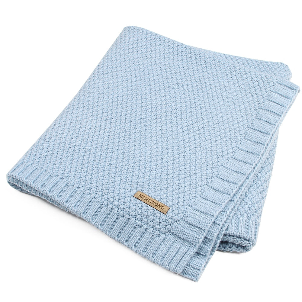 Knitted Acrylic Baby Blanket, 100 × 80 cm