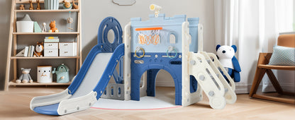 9-in-1 Pirate Ship Toddler Slide Set with Tunnel & Hoop