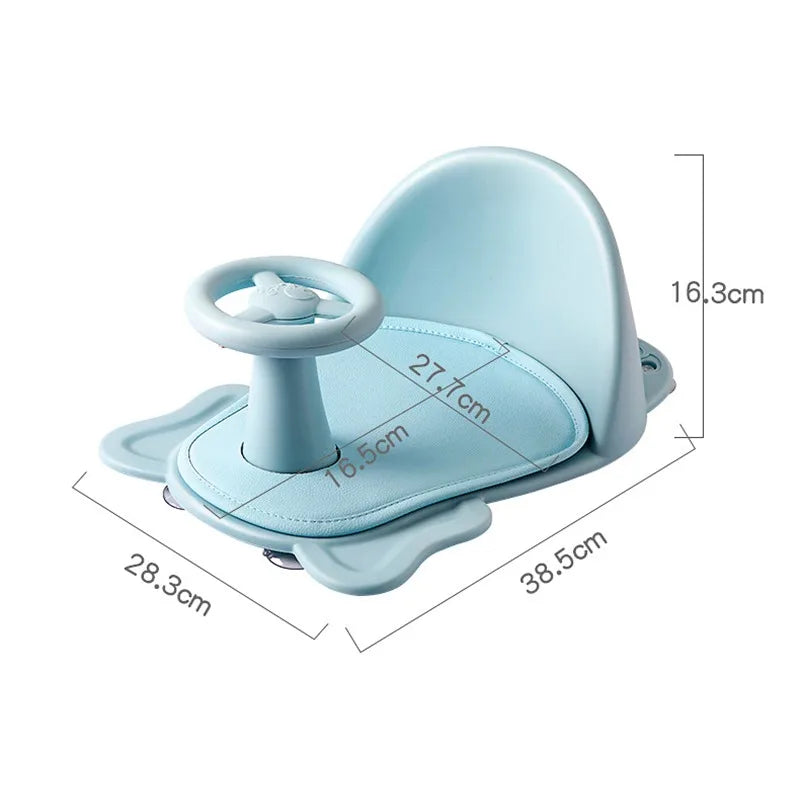 Foldable Baby Shower Basin With Seat & Anti-Slip Pad