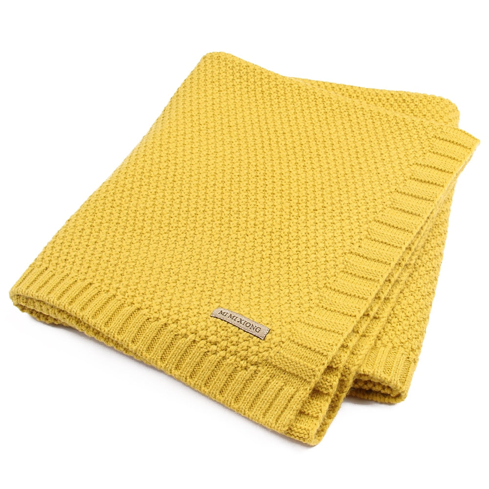 Knitted Acrylic Baby Blanket, 100 × 80 cm
