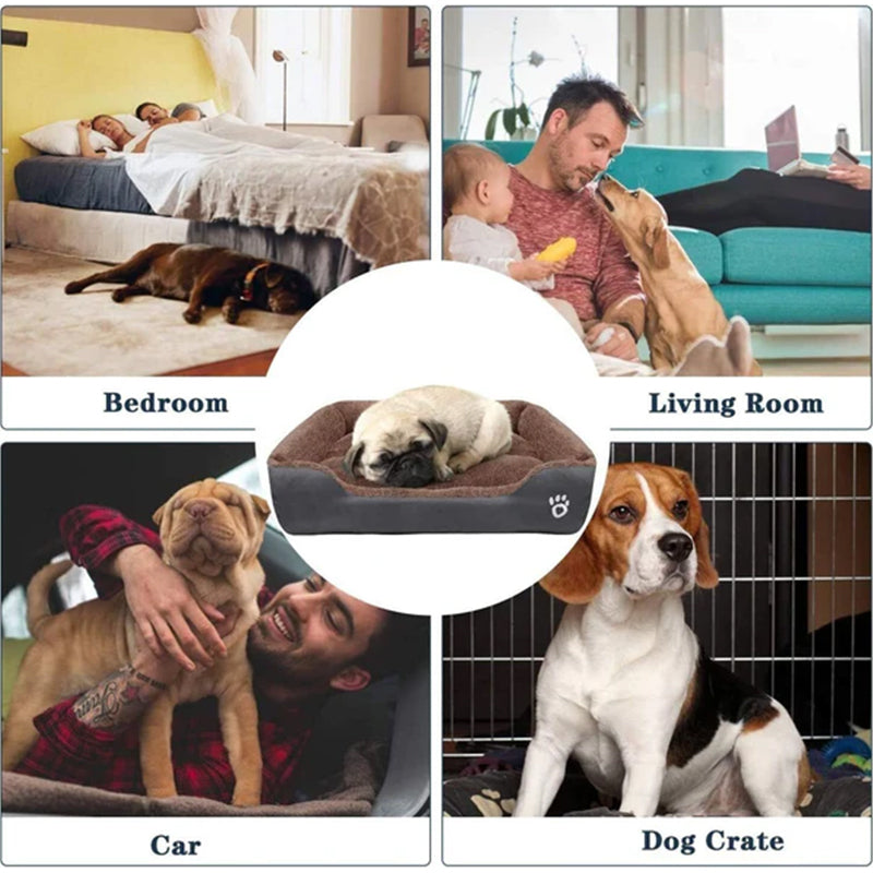 Soft Cozy Fleece Pet Bed with Waterproof Bottom