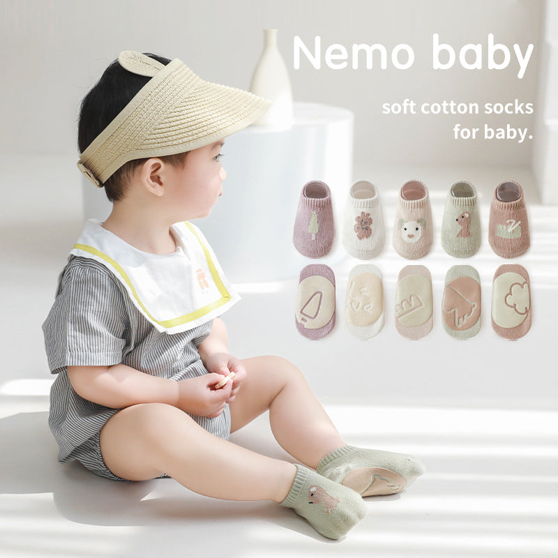 Cartoon Combed-Cotton Baby & Kids' Boat Socks