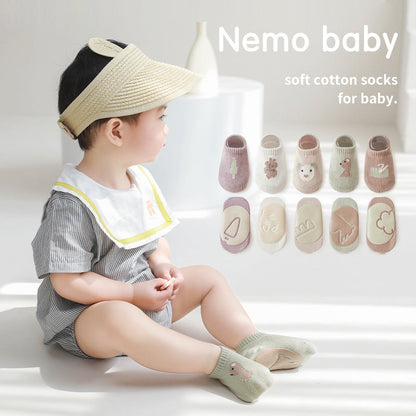Cartoon Combed-Cotton Baby & Kids' Boat Socks