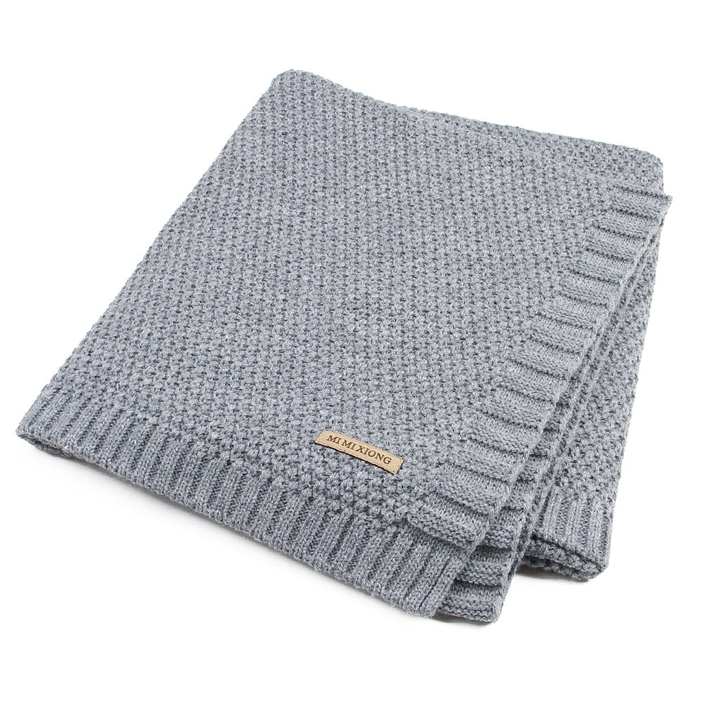 Knitted Acrylic Baby Blanket, 100 × 80 cm