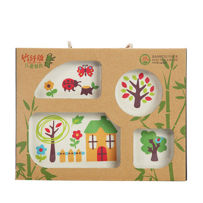 5-Piece Bamboo Fiber Baby Dinnerware & Feeding Set