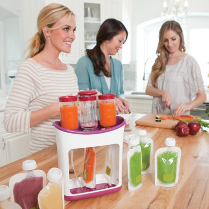 Baby Food Squeeze Station with Reusable Pouches