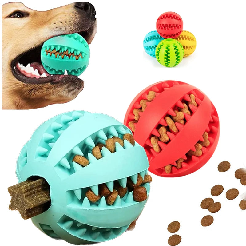 Interactive Rubber Chew Ball Toy for Cats & Dogs