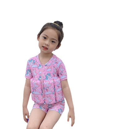 Kids Buoyancy Float Vest One-Piece Swimsuit