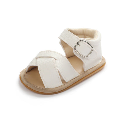 PU Baby Girl Sandals with PVC-Rubber Soles