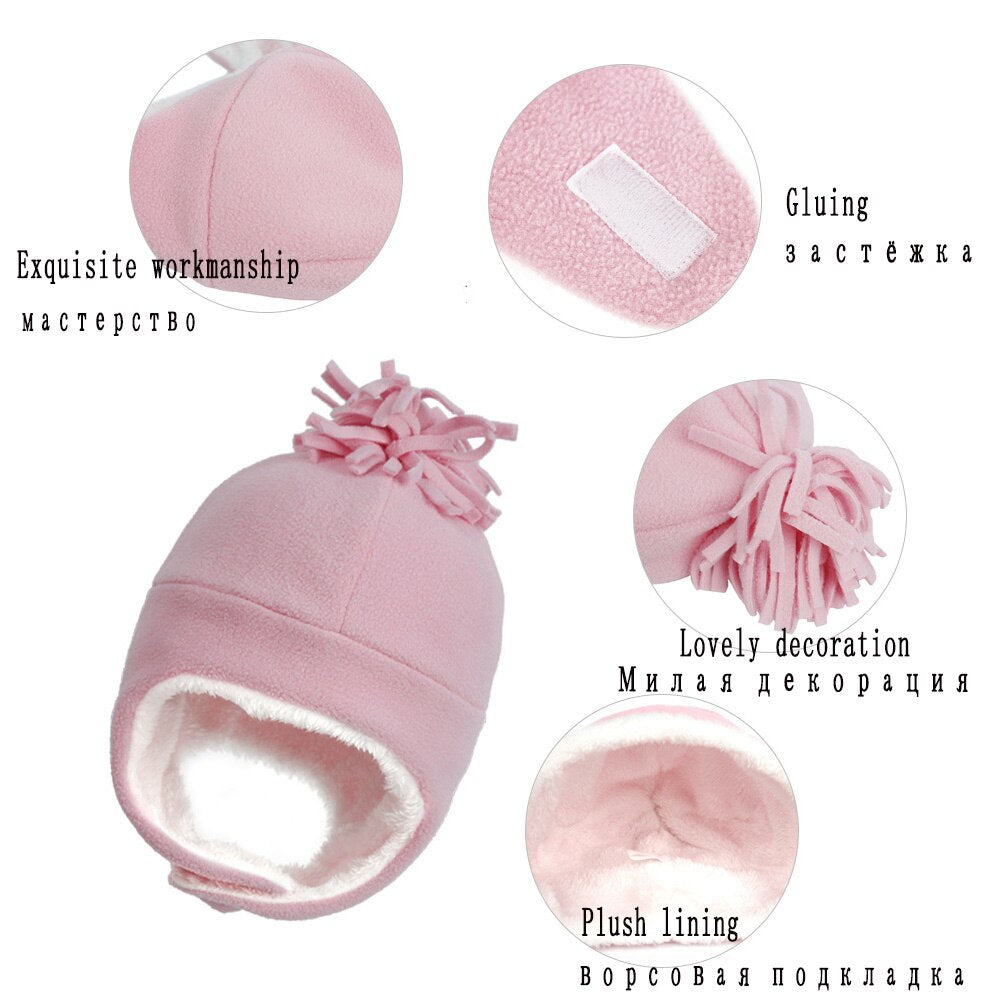 Newborn Beanie Hat & Gloves Set with Ears