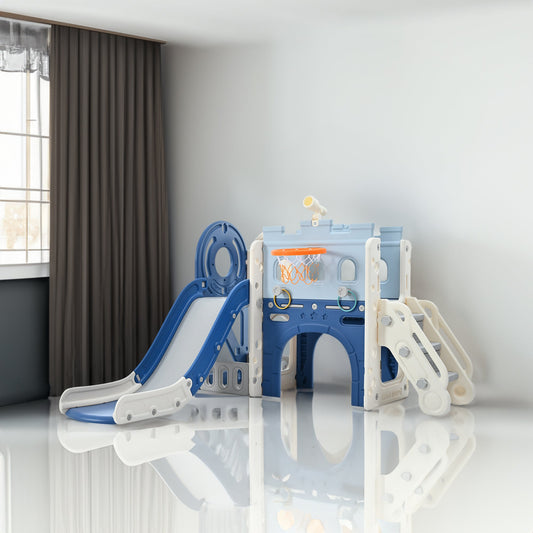 9-in-1 Pirate Ship Toddler Slide Set with Tunnel & Hoop