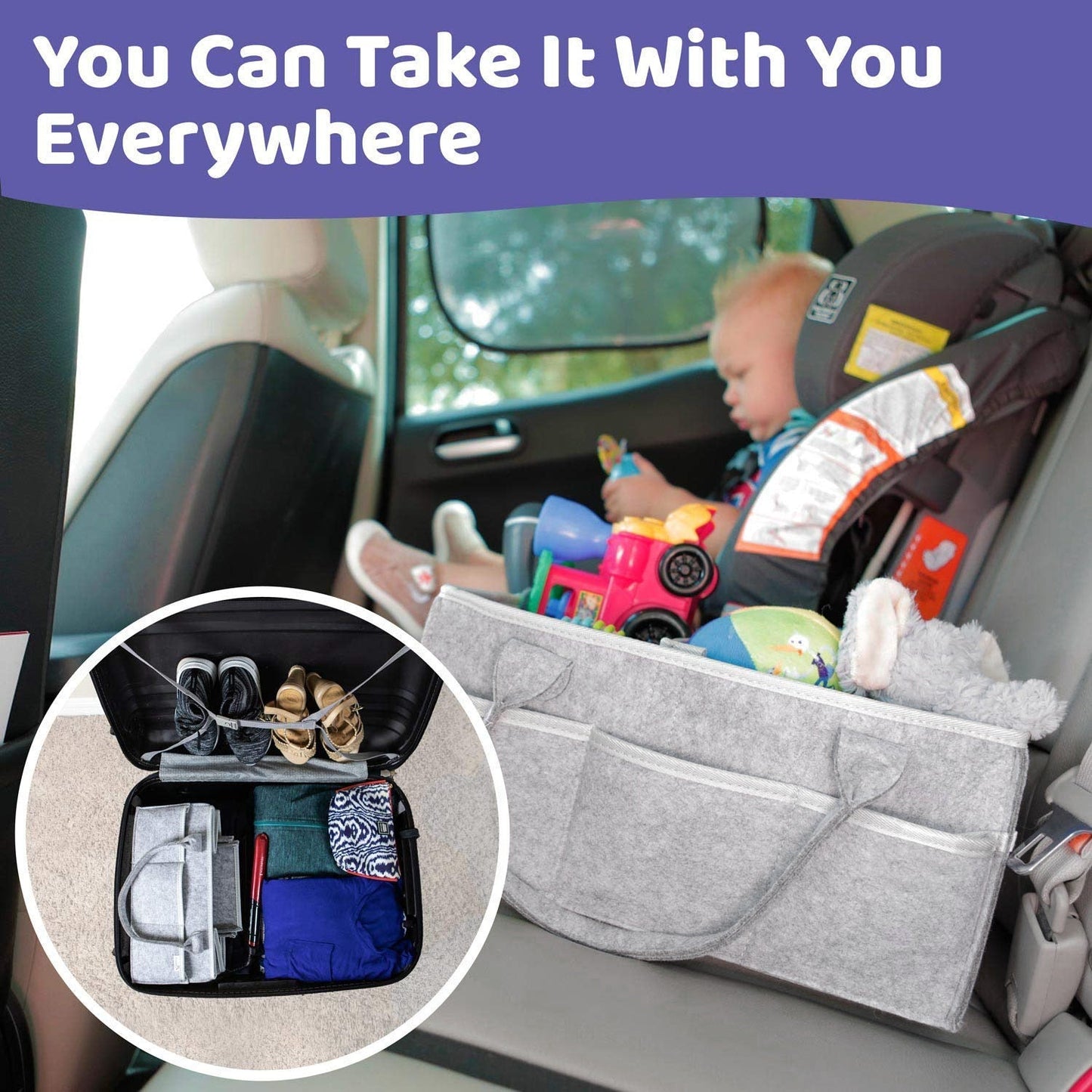 Portable Baby Diapeer Caddy Organizer & Nursery Storage
