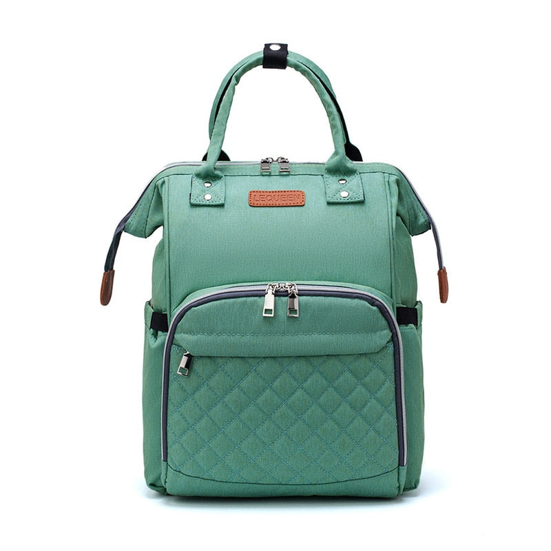 Lequeen Large Capacity USB Diaper Bag Travel Backpack