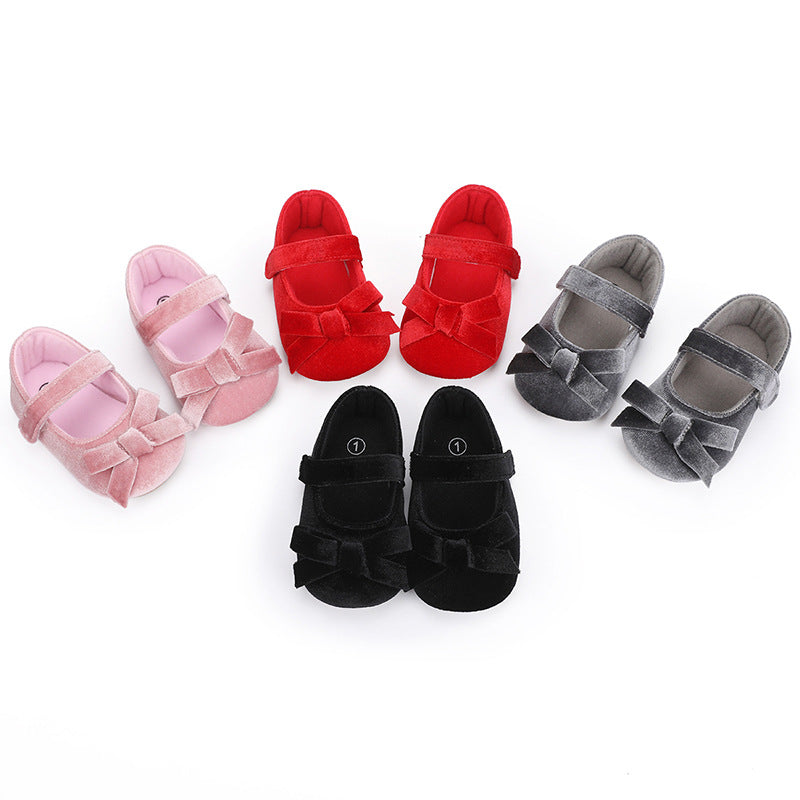 Baby Girl Flannel Dress Shoes with Soft Soles